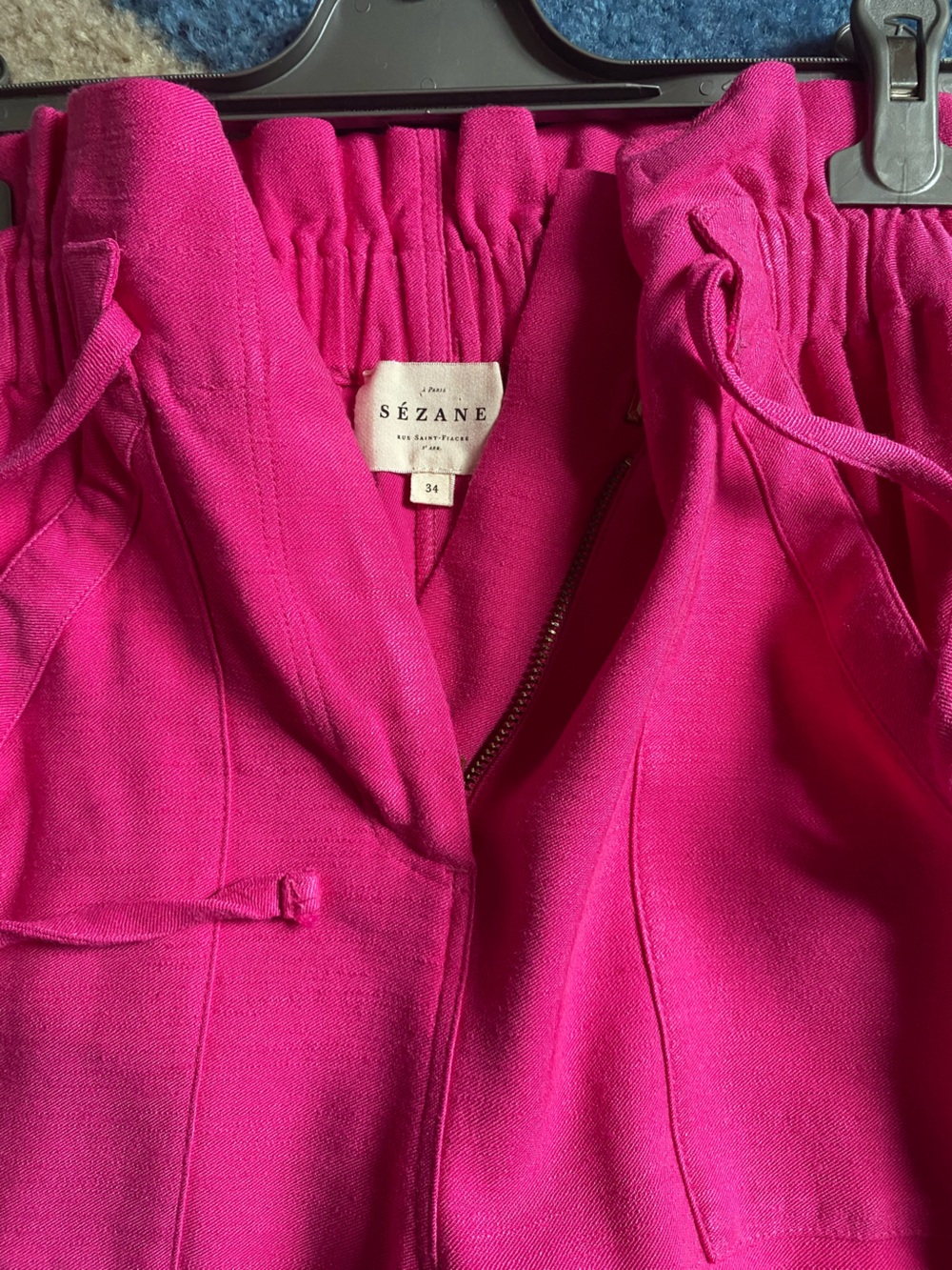 Sézane  fuchsia Jacques ,  Hot Pink High-Waist Trousers